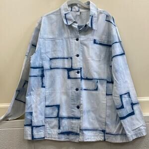 Winter Sun L cotton print button front jacket